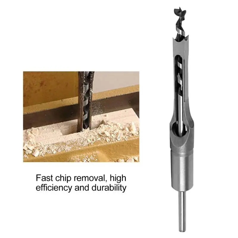 Square Hole Drill Bit Woodworking Tools for Carpentry DIY Hole Reaming Mortising Special Steel Drill Core Strong and Durable