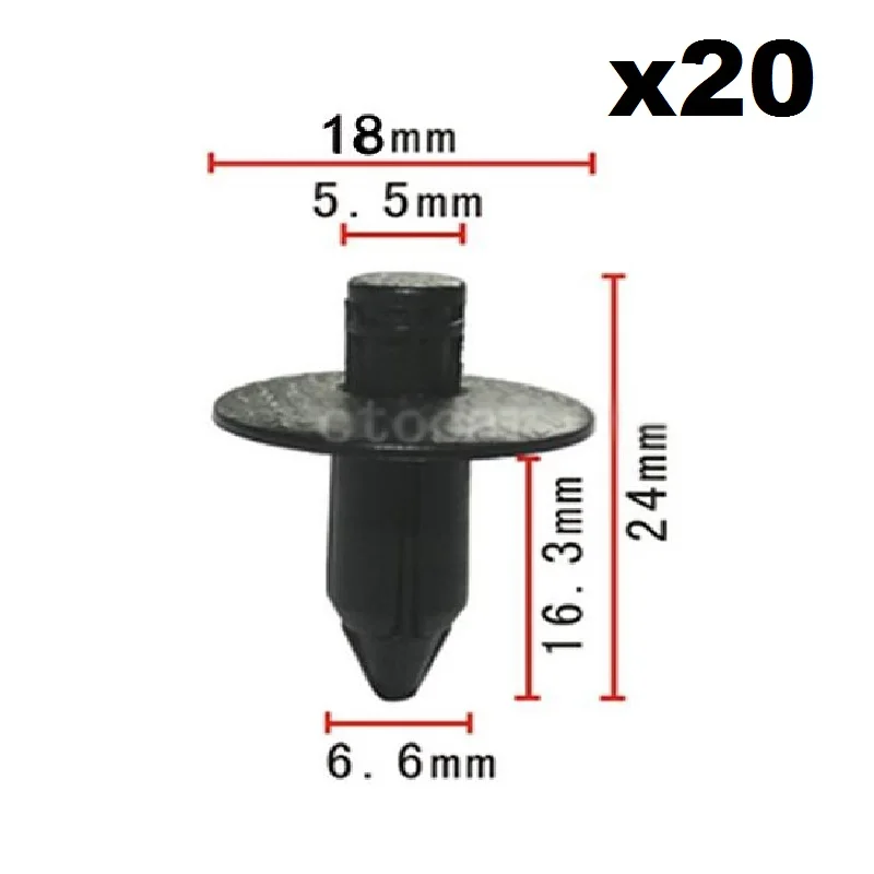 20 шт. OEM Крепеж заклепки Push-type фиксатор клипса для Toyota для Nissan 80999-05N07 прямое нажатие растягивающийся зажим