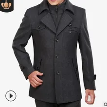 Мужское пальто, новое зимнее повседневное модное пальто для мужчин, куртки для отдыха, длинные секции, мужские однотонные повседневные пальто