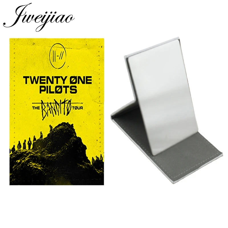 TO25 JWEIJIAO TWENTY ONE PILOTS музыкальный браслет настольное зеркало из нержавеющей стали для женщин Макияж Красота Инструменты кошелек зеркала TO26 - Цвет: TO25