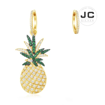 

New Fashion Charms Silver 925 Original Copy Jewelry,Asymmetric ARC-EN-CIEL Pineapple Earrings For Women With Mono Logo Gift Box