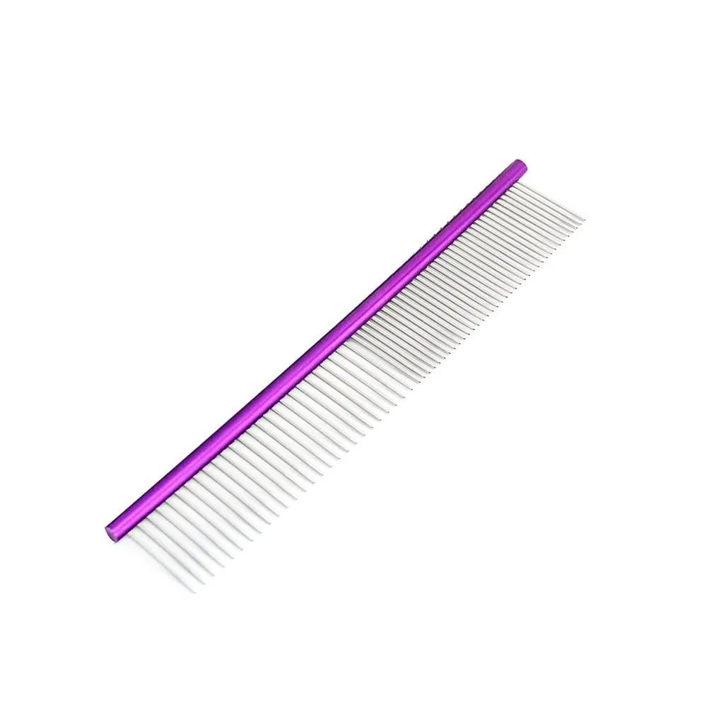 purple 1 шт. многофункциональная профессиональная стальная расческа для ухода за собакой расческа для собак и кошек щетка для чистки домашних собак кошек принадлежности для красоты - Цвет: purple