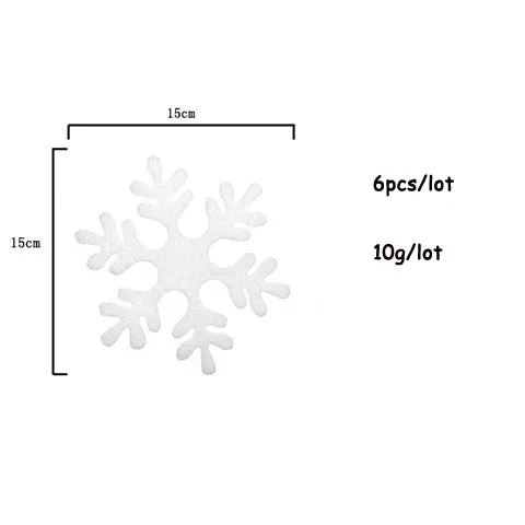 6 шт./лот DIY Пена белые поддельные снежинки для дома Рождественская вечеринка год елка Подвески Висячие окна украшения