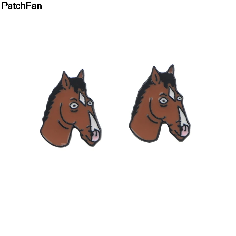 12 пар/лот патчфан BoJack всадник Мультяшные сережки Эмаль Шарм креативные вечерние сувениры для женщин подарок ювелирные изделия A2392