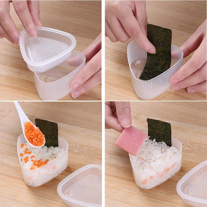 2 Set Dreieck Sushi Mold Onigiri Reis Ball Bento Sushi Machen Mold DIY Tools Utility Küche Zubehör