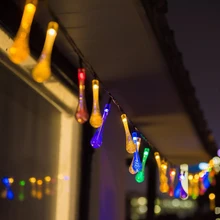 Guirlande lumineuse solaire imperméable multicolore, luminaire décoratif d'extérieur, idéal pour un jardin, un Patio, une fête, un Mariage ou une rue