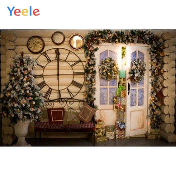 

Yeele Christmas Backdrop Tree Clock Indoor Newborn Baby Birthday Party Photocall Pet Photography Background For Photo Studio