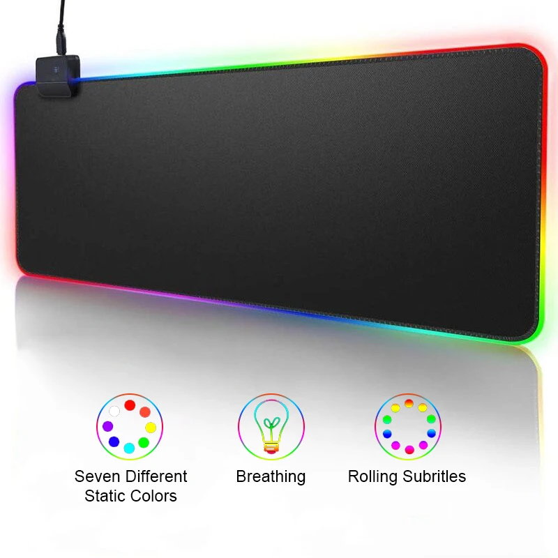RGB игровой коврик для мыши, компьютерный коврик для мыши, большой коврик для мыши xxl, большой игровой коврик для мыши, светодиодный коврик для мыши с подсветкой, коврик для мыши с клавиатурой