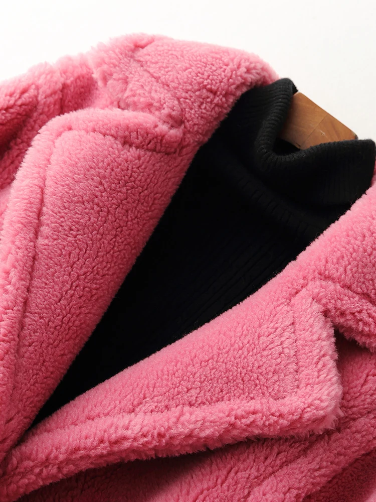 Women's Clothing Winter Coat Korean Vintage Natural Sheep Shearling Women long fur parka Warm Real Fur Coat Wool Jacket