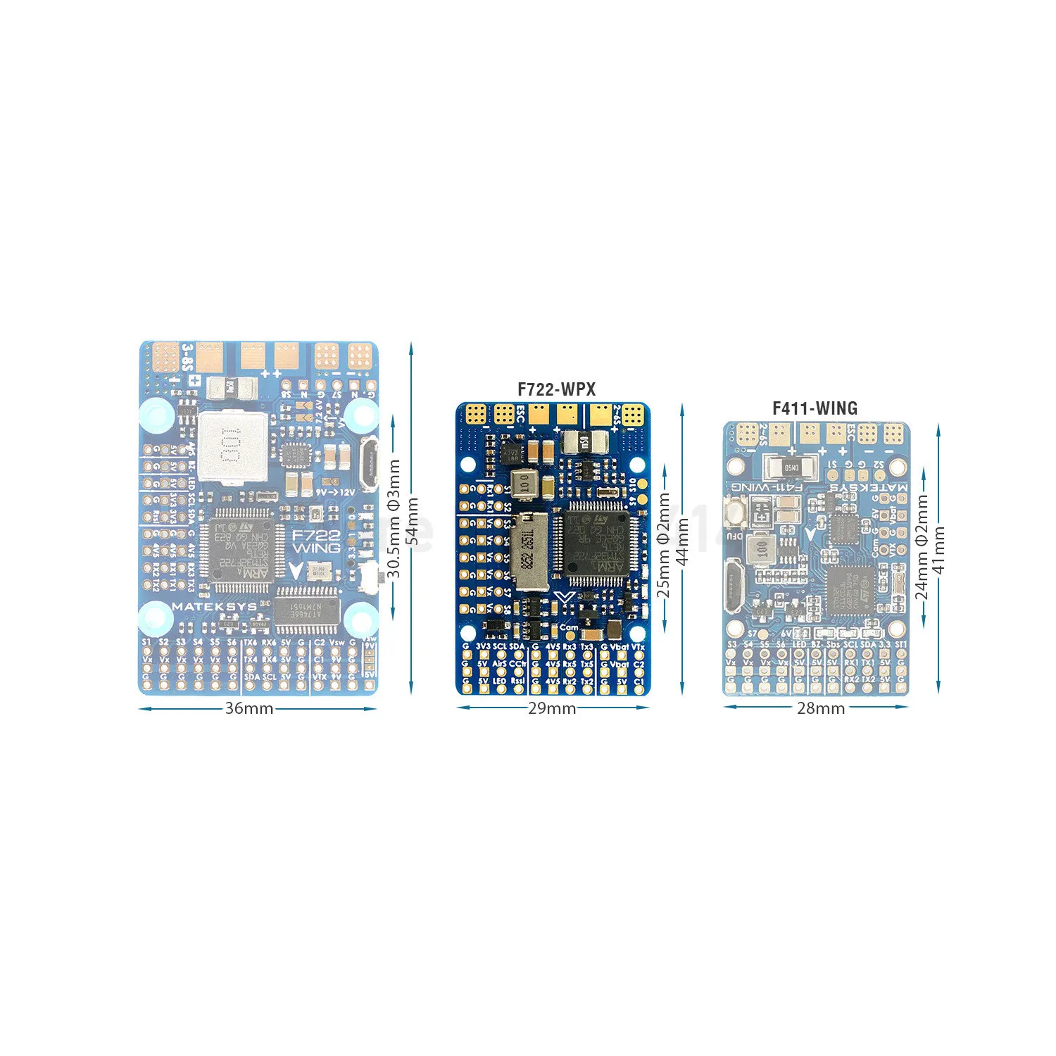 Контроллер полета Mateksys Matek F722 WPX STM32F722 MPU6000 DPS310 Pixel OSD SD Blackbox Wing updated wpx|Детали и