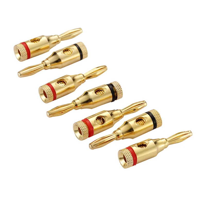12pcs 4MM Gold Plated Banana Plugs Musical Audio Speaker Cable Wire Connectors for Amplifier Electronic Equipment | Обустройство дома
