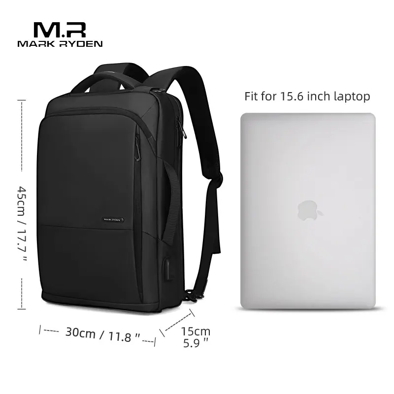 Mark Ryden Travel Backpack Large Capacity Teenager Male Mochila Anti-thief Bag USB Charging 15.6 inch Laptop Backpack Waterproof