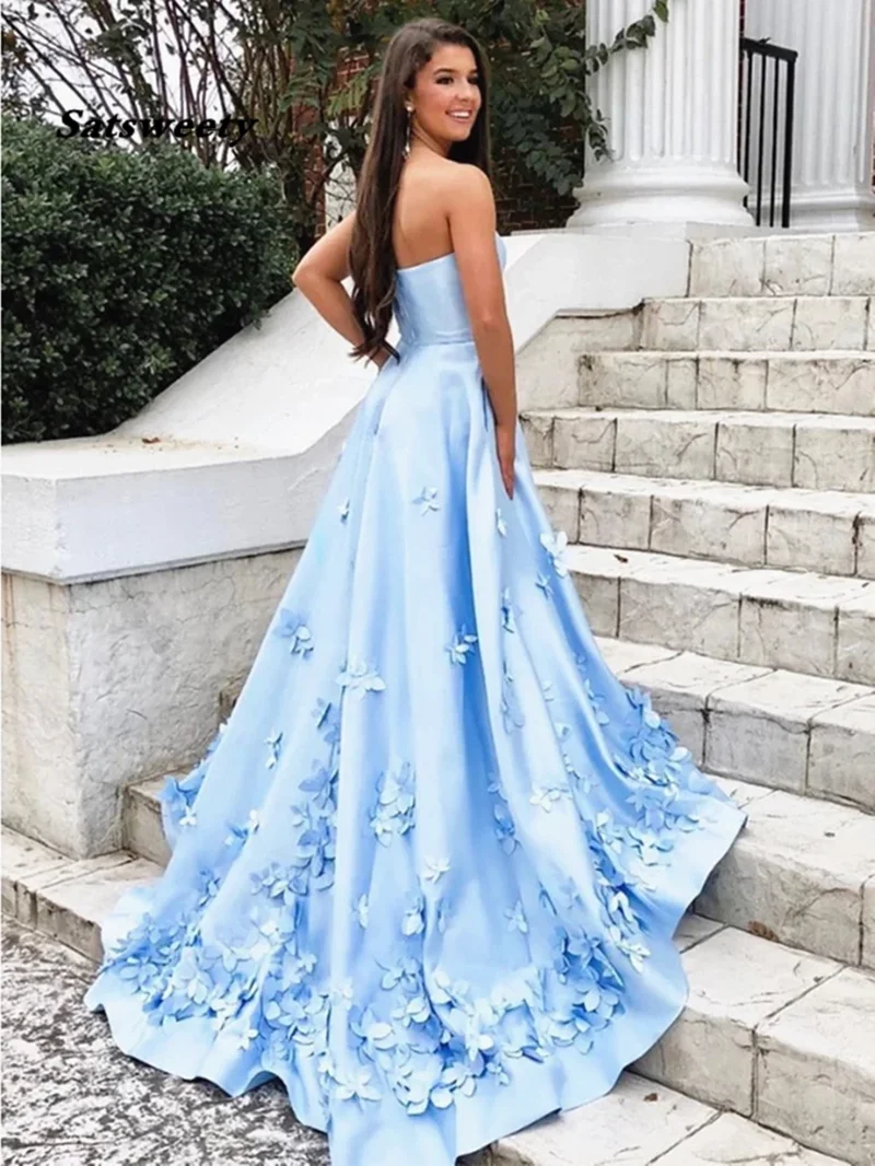 Vestidos De gala платья на выпускной с вырезом Сердечко с карманами халат De Soiree атласные орнаменты вечернее платье
