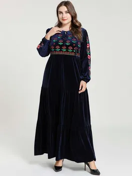 

Muslim Fashion Embroidery Ramadan Abaya Turkish Faldas For Dubai Girls