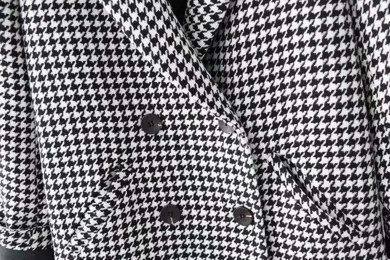 Woah Xd85-2632 European and American fashion thousand bird double breasted coat
