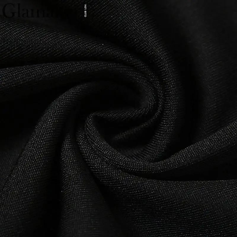 Glamaker/черное винтажное облегающее мини-платье с v-образным вырезом и длинным рукавом, на шнуровке, элегантное офисное женское платье, Осень-зима, сексуальное женское платье