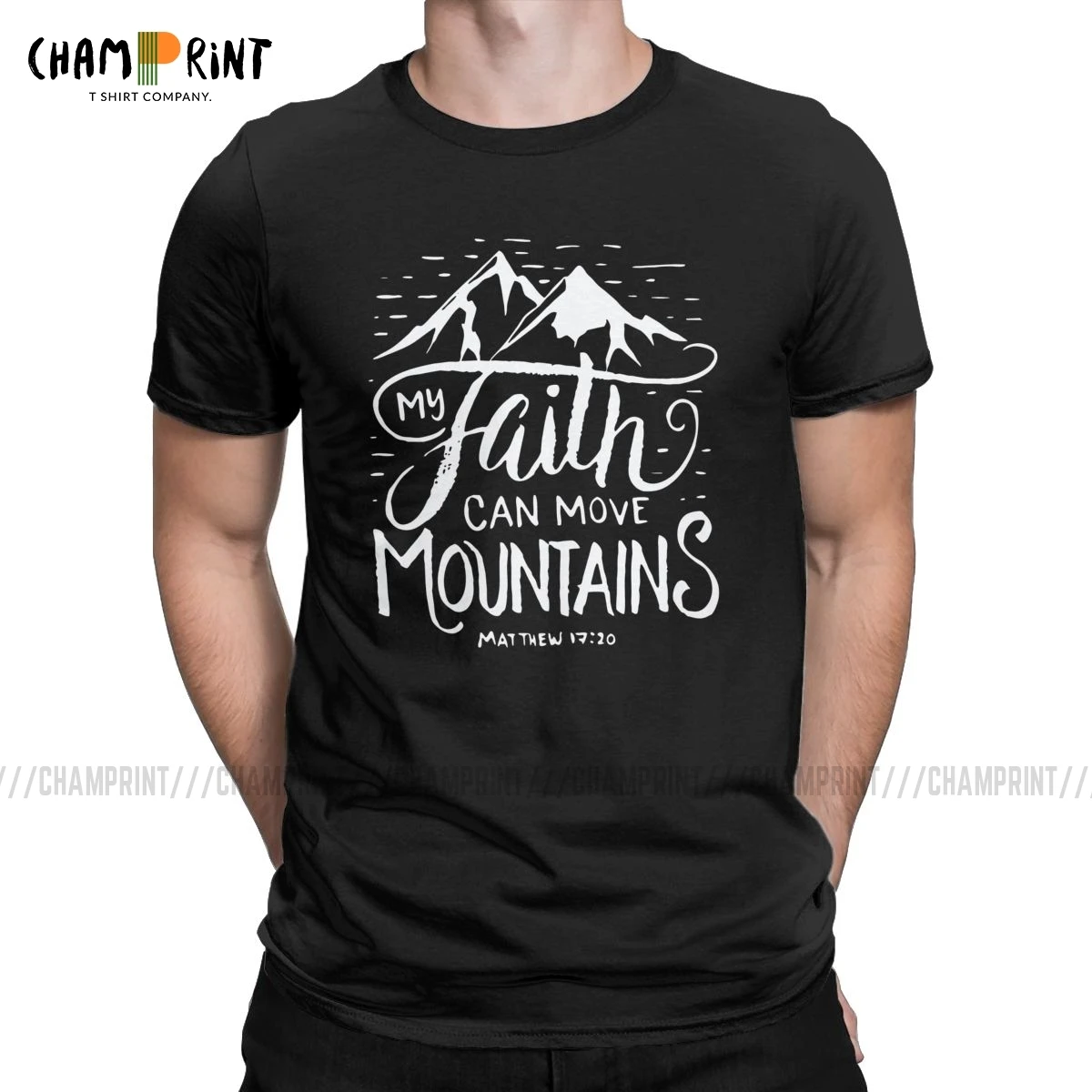 Мужская футболка с надписью My Faith Can Move Mountain Bible Verse Christian хлопковые топы