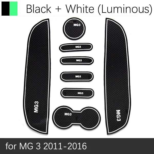 White Luminous Противоскользящие дверные резиновые чашки подушки для MG 3 2011~ MG3 2012 2013 Лучшая Красные автомобильные пазовые коврики аксессуары для интерьера - Название цвета: White Luminous