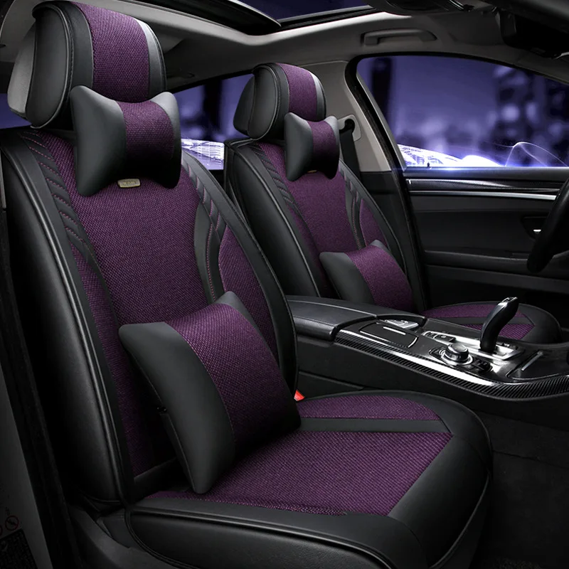 

New Style Flax Automobile Seat Cushion Four Seasons Universal All-Surrounded Five Comfortable Small Car Seat Cover Manufacturers