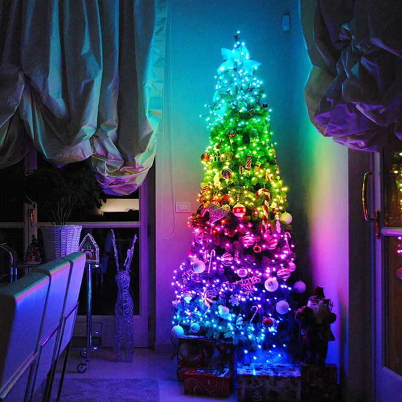 Christmas Tree Decoration Lights Custom LED String Lights App Remote Control D Y 
