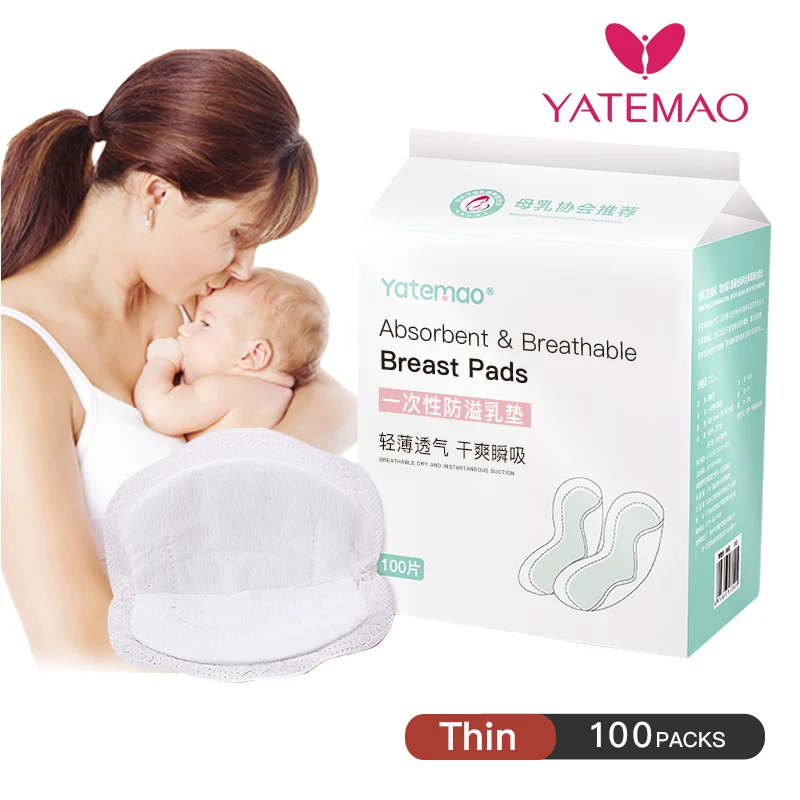 YATWEMAO coussinets d'allaitement jetables en coton | 100 pièces, vente en gros, tampons d'allaitement respirants Super absorbants, coussinets de maternité