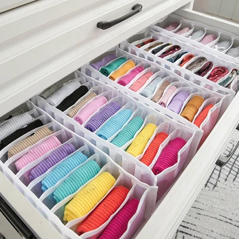 

Practical Multi-grids Underwear Storage Box Sock Bra Underpant Organizer Lattice Mesh Drawer Tidy Divider Grid underwear hot