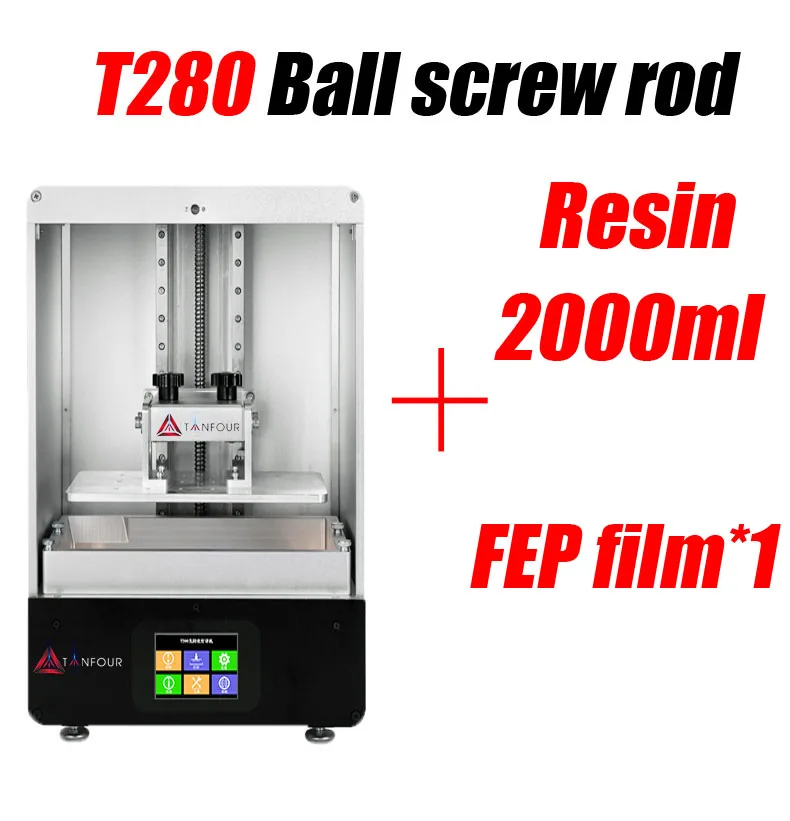 T280 TIANFOUR Смола SLA 3d принтер 2k 8,9 дюймов Большой ЖК dlp 405nm УФ-светильник для вылечения impresora 3d принтер diy комплект Фотон келант s400 - Цвет: T280 2000ml FEP 1ps