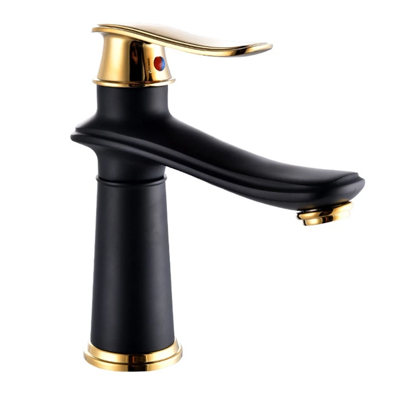 

Copper Bathroom Basin Faucet Single Handle Cold and Hot Water Mixer