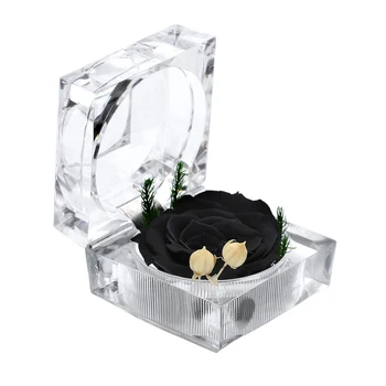 

Crystal Souvenir Storage Preserved Fresh Flower Valentine's Day Romantic Ring Box Festival Birthday Decorative Wedding Gift