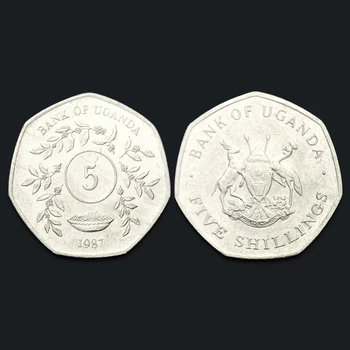 

Ugandan 5 shilling Polygon 1987 Genuine Original Coins 100% Real Issuing Collection Coins Unc Africa