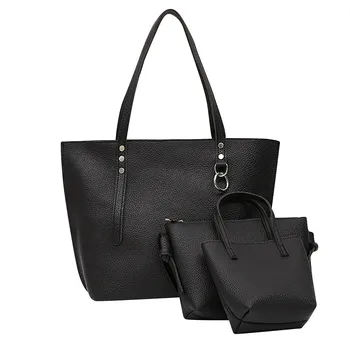 

3Pcs Women's Fashion Leather Three-Piece Shoulder Handbag Crossbody Wallet Card Package 2020 New pattern Messenger Bag пакет