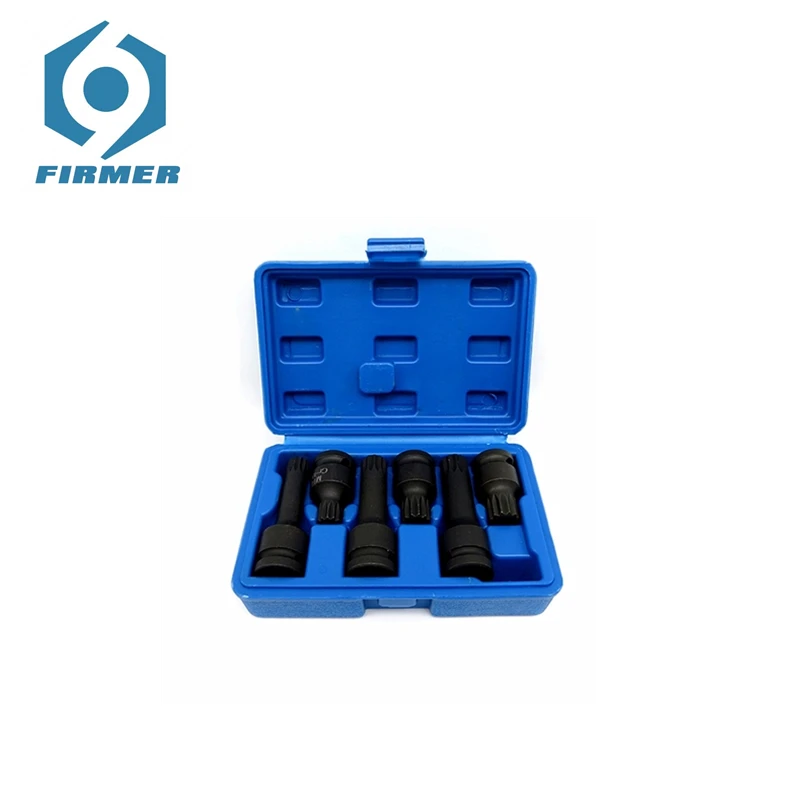 

CR-MO Torx Head M14 M16 M18 6PCS 1/2 Inch Drive Impact Spline Bit Socket Set Spline Pneumatic Driver Socket Bit