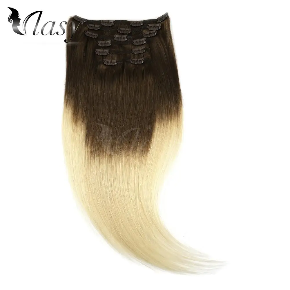 T8/60 # Vlasy 20 ''7 шт./компл. для наращивания на всю голову фабричного производства Волосы remy 100 г прямые волосы на заколках, Пряди человеческих волос для наращивания - Цвет: T8/60 #