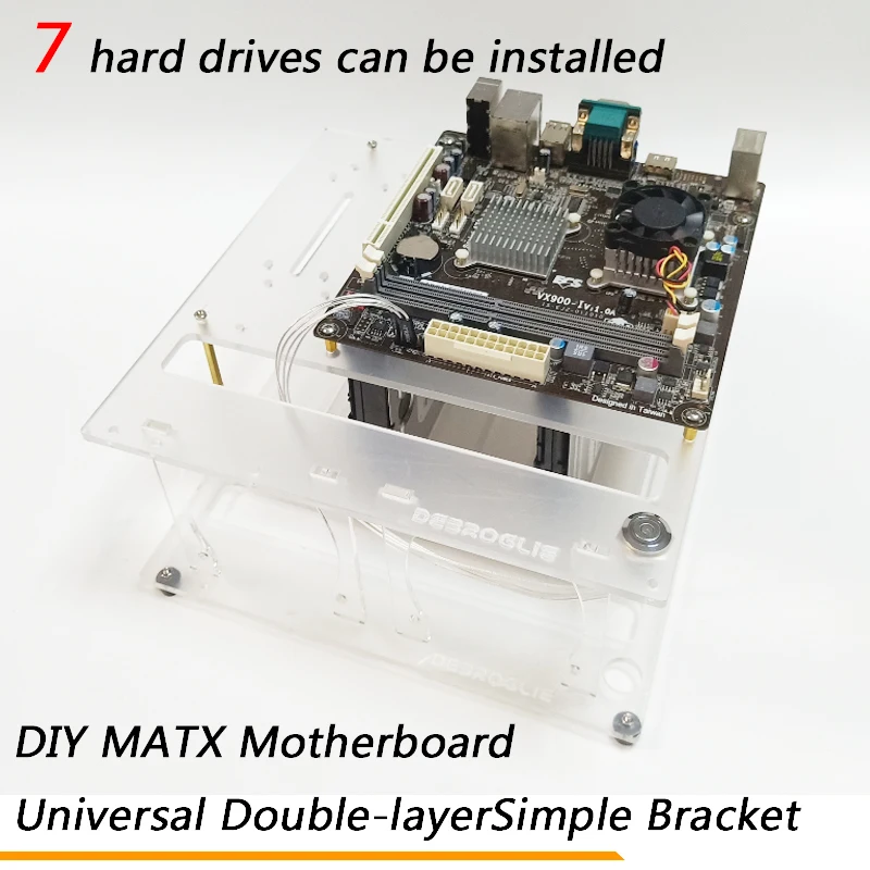 

DIY motherboard MATX universal simple bracket multi-layer stack transparent can be installed 7 hard drive external NAS cooling