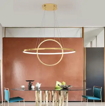 

Chrome/Gold Plated Modern led Pendant Lights for Dining Room Kitchen Room Bar Shop 90-260V Simple Hanging Pendant Lamp Fixtures