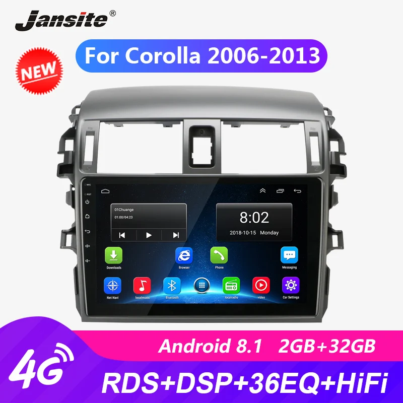 

Jansite 9" Car Radio For Toyota Corolla 2006-2013 Android player Touch screen GPS Navigation Mirror-link autoradio with frame R9