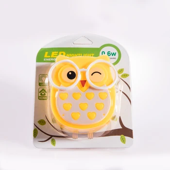 

Animal Owl Led Nightlight Auto Lighting Control Sensor Lamp Child Kids Baby EU US Plug-in Bedroom Indoor 110V 220V Wall Light