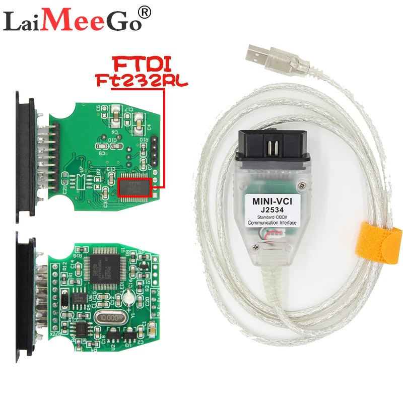 Новейший инструмент для диагностики OBD2 FTDI Chip V14.20.019 Mini-VCI J2534 интерфейс Mini VCI