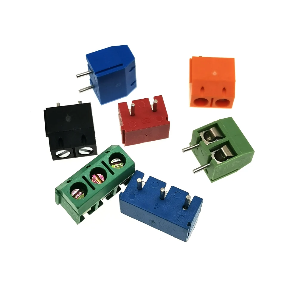 Лучший KF301-2P KF301-3P 5,0 мм 2Pin/3Pin PCB винтовой клеммный блок разъем, 2Pin/3Pin цвета