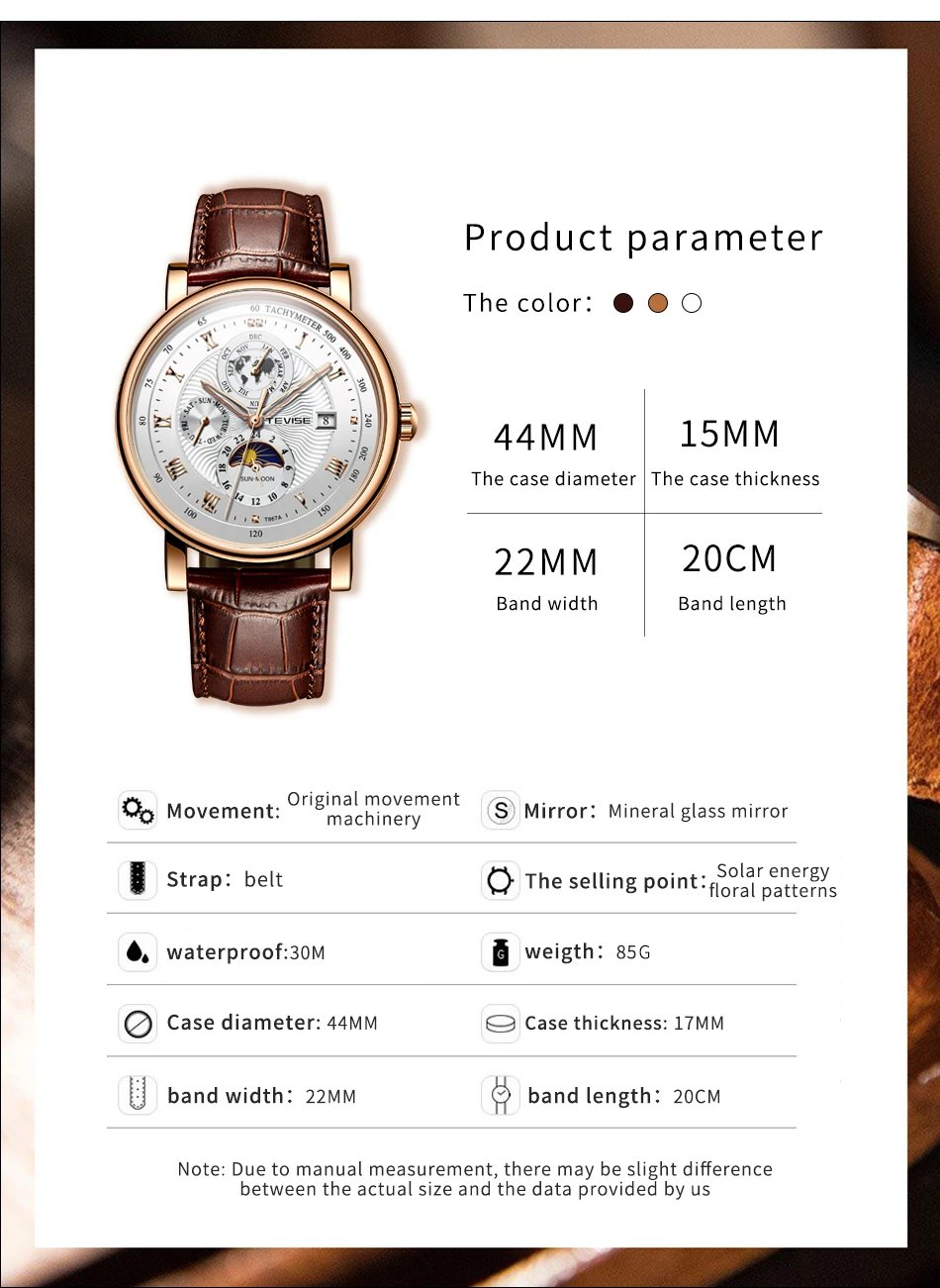 2021 New TEVISE WristWatch Men Business Automatic Mechanical Watch Fashion Luxury Tourbillon Sport Men Watches Relogio Masculino