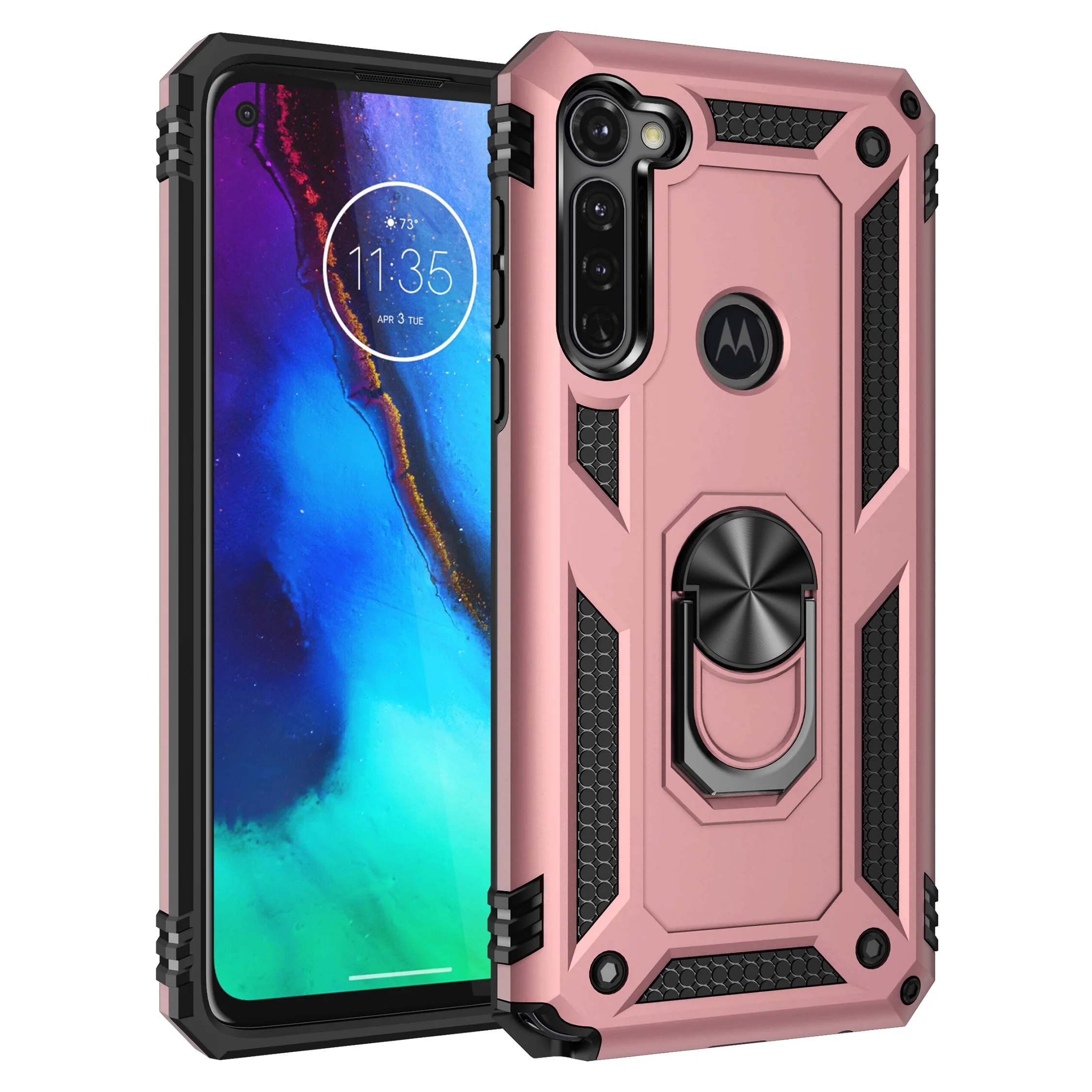 Phone Case For Motorola G G6 G7 P40 One Pro Plus Power Play Fast Stylus Action Vision Macro Zoom Armor With Ring Bracket Cover Phone Case For Motorola G G6 G7 P40 One Pro Plus Power Play Fast Stylus Action Vision Macro Zoom Armor With Ring Bracket Cover