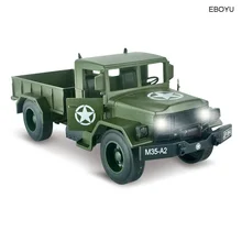 EBOYU 1:20 Pull and Go мини-грузовик, отлитый под давлением военный классический грузовик армейские автомобили игрушка Ретро металлическая коллекция транспортного средства 12002E