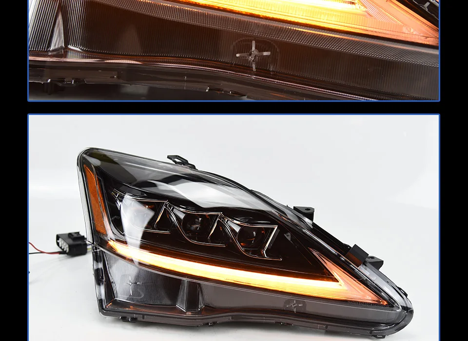 Автомобильный чехол для Lexus IS250 фары 2006-2012 IS300 светодиодный фонарь DRL Объектив Двойной Луч