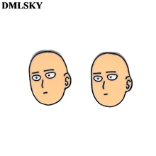 DMLSKY ONE PUNCH-MAN, Мультяшные серьги-гвоздики, забавные серьги, ювелирное изделие, не вызывает аллергию, серьги-гвоздики, подвеска для девочек, милый подарок M4034