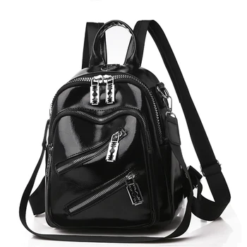 

new women fashion backpack patent leather small daypacks for girl good quality single shoulder bag back bagpacks