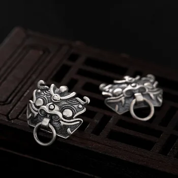

Vintage Antique Silver Earrings 925 Sterling Silver Small Stud Earrings Lucky Animal Earrings For Women Unique Piercings Jewelry