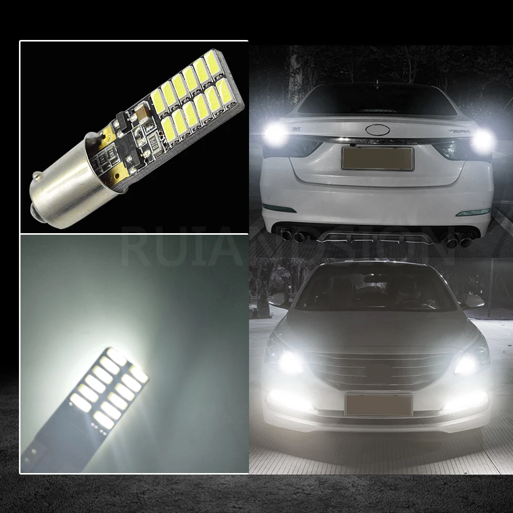 2 шт. Автомобильные светодиодные лампы T11 Ba9s T4W H21W 3014|Сигнальная лампа| |