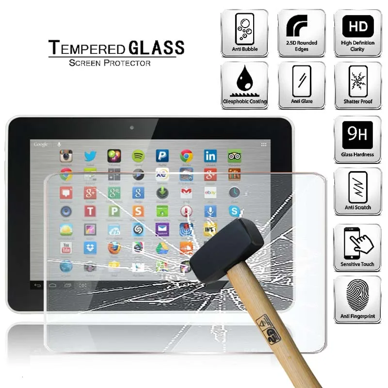

Tablet Tempered Glass Screen Protector Cover for Hannspree Hannspad SN1AT74 SN1AT74B SN1AT74W 10.1 HD Tempered Film