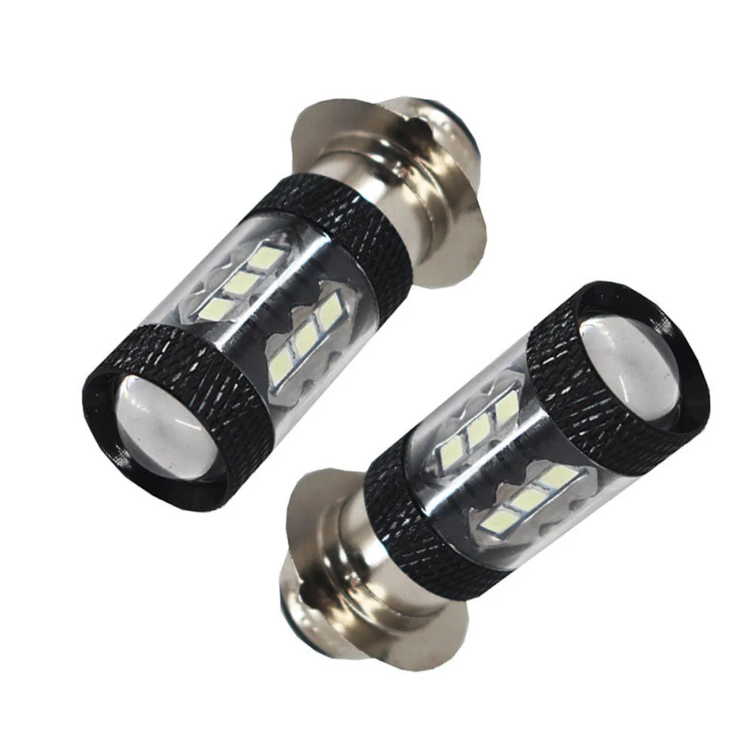 For Yamaha 2pcs LED Headlight Bulb 80W Blue For Raptor 125 250 660R 700R YFM660R Bear Tracker Bruin Grizzly