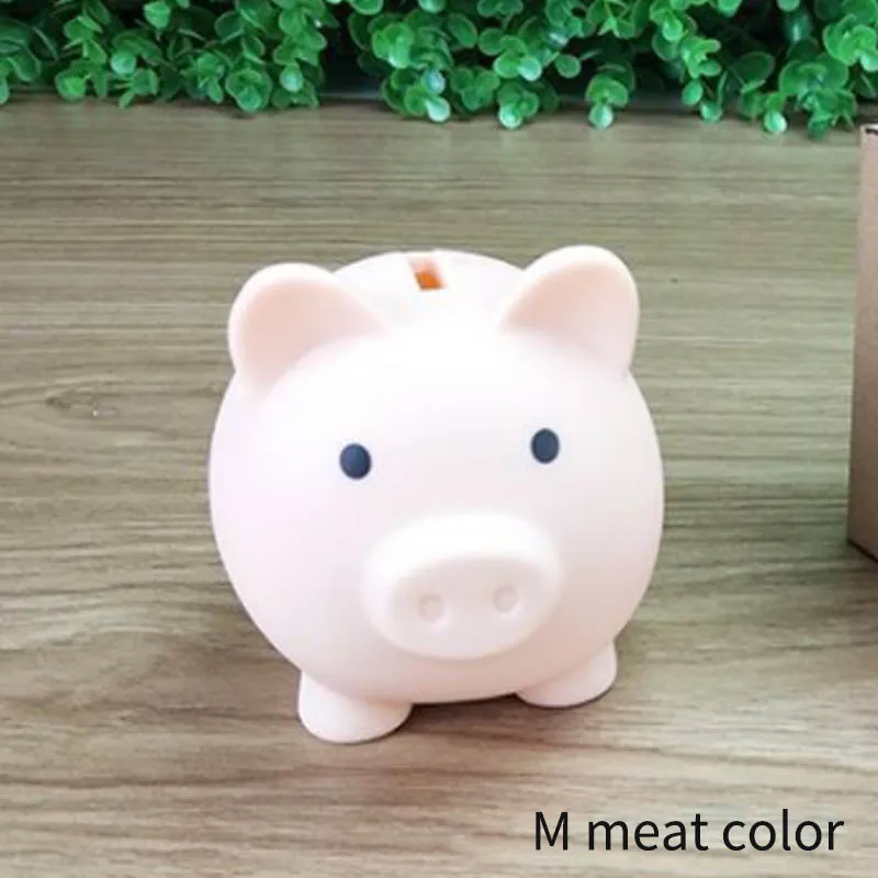 M meat color Мультяшная свинья в форме копилки детские игрушки подарок на день рождения Домашний декор копилки копилка 1 шт. коробка для хранения монет - Цвет: M meat color